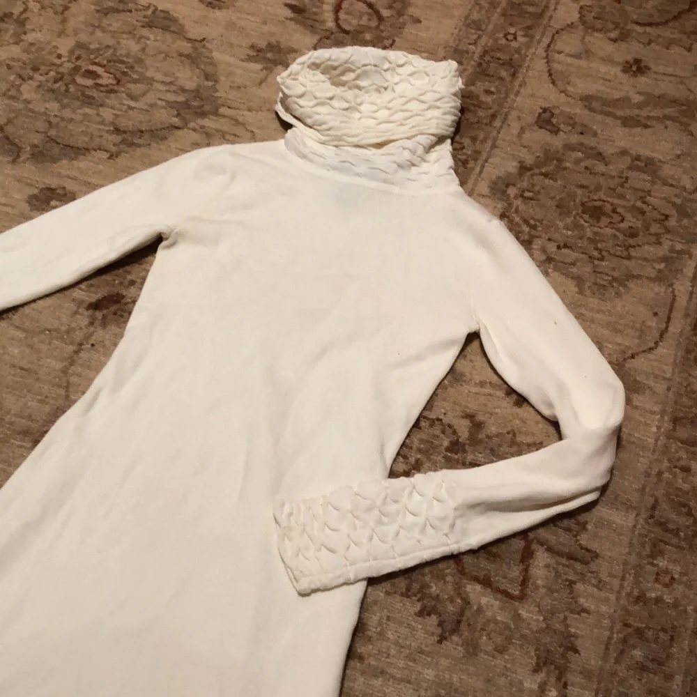 Moda International winter white turtleneck sweater dress